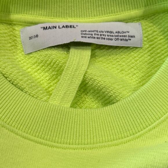 Off White Logo Green Slim Crewneck *NEW WITH TAGS*SIZE M - Picture 9 of 9